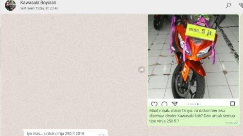 Kawasaki Ninja 250 Lama Diskon Harga